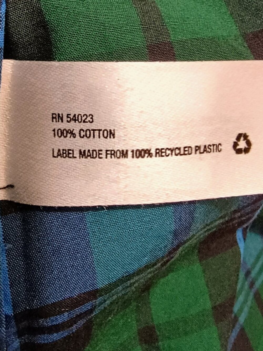 ECU Gap Sz Large Blue & Green Plaid "Lived-In" Cotton Button Down Shirt - Picture 4 of 5